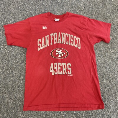 【希少】NFL 49ERS サンフランシスコ ヴィンテージ Tシャツ アメフト ファナティクス NFL 長袖Tシャツ スタッツシート 49ers（レッド