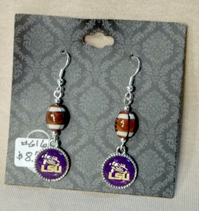 LSU-Tigers-Small-Round-Earrings-with-a-Football-Bead