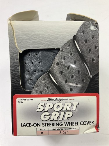 Superior 58-0550Y GRAY Lace-On Steering Wheel Cover, 14.5-15.5" Dia., 3.5" Grip