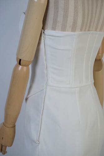 Moschino Boutique weißes Korsett Minikleid trägerlos elegant tailliert IT40 - Bild 10 von 14