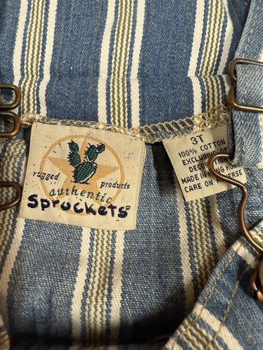 Kettenräder Overall Kleinkind 3T blau gestreift Denim Zimmermann Vintage Round House - Bild 8 von 8