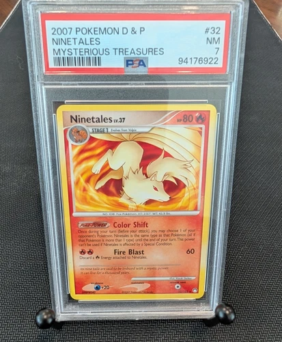 Pokemon - Ninetales 32/123 - POP 5 - 2007 D&P Mysterious Treasures - PSA 7