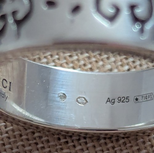 Gucci Ghost Skull Ring Sterling Silver Size 17 Authentic Good Condition - Picture 6 of 7