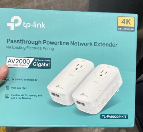 Tp-link Av2000 Powerline Ethernet Adapter Tl-pa9020p Kit 2 Gigabit Port Network