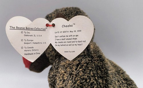 Retired Rare Vintage Handmade ty Beanie Baby "Cheeks" The Pavoon From 1999 - Bild 5 von 16