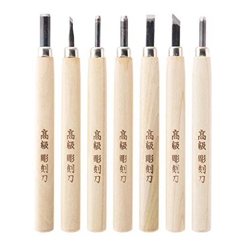KAKURI Japanese Wood Carving Tools Set 7pcs with Whetstone All Steel Japan - Picture 1 of 3