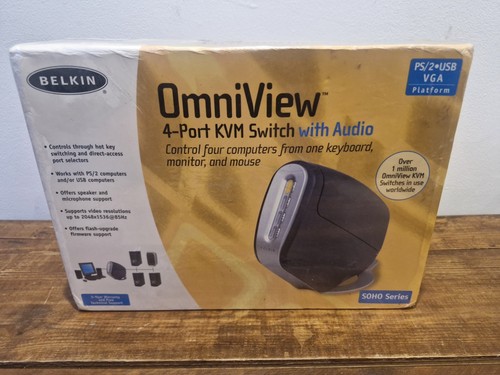 Commutateur KVM Belkin OmniView 4 ports avec Audio Soho Series Neuf dans sa boîte. - Photo 2/12