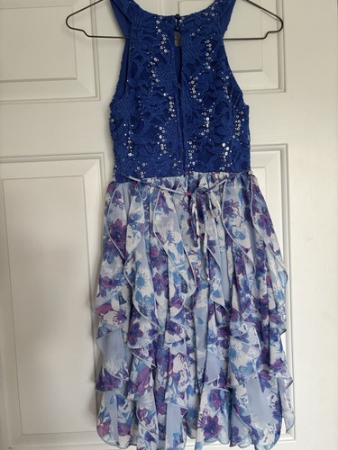 Speechless Girls Dressy Blue Party Dress Size 12 - Excellent Condition - Picture 3 of 10