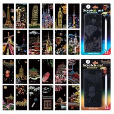 Scratch Rainbow Painting Art Paper 6.2 inches by 2.8 inches, black