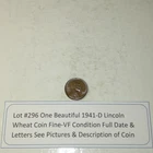 Lot #296 One Beautiful 1941-D Lincoln Wheat F-VF Full Date-Letters See Pictures