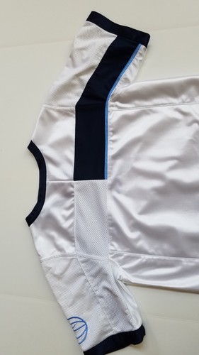 Y2K Vtg Nike basketball Riseabove shirt youth medium 10 12 white blue rise above - Picture 3 of 12
