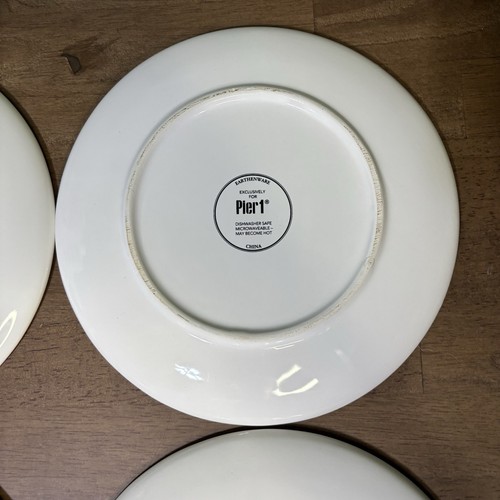 Pier 1 SKETCH BUNNY 8.5" Salad Plate Set 4Pc Rabbit Flower Butterfly Ladybug - Picture 8 of 11