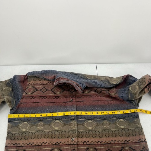 Cabelas Men Flannel Aztec Print Long Sleeve Shirt Size Large 100% Cotton - Picture 5 of 9