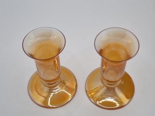 Laura Ashley Candlesticks Holders With Candles Pearl Glass Stands Boxed Rare New - Picture 4 of 6