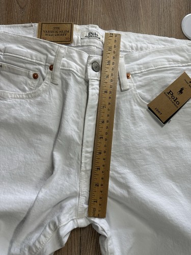 POLO RALPH LAUREN VARICK SCHMALE GERADE 5-POCKET WEISSE JEANS Herren 32 x 30 neu mit Etikett ** - Bild 16 von 19