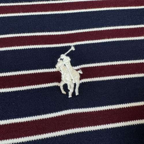 Polo Ralph Lauren Mens XXL Blue Custom Slim Fit Striped Short Sleeve Shirt Pony - Picture 3 of 8