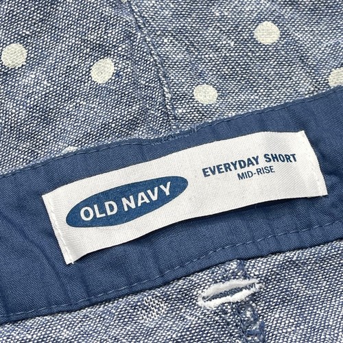 Old Navy Shorts Womens Size 18 Blue White Mid Rise Polka Dot Linen Blend - Picture 3 of 5