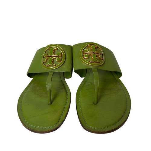 Tory Burch women’s thong sandals green leather size 10M - Picture 5 of 11