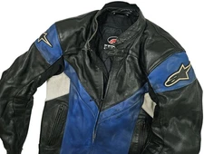 *HOT Men's ALPINESTARS @ SPORTS BIKER MOTORCYCLE ARMOR GUARD LEATHER Jacket 44 M