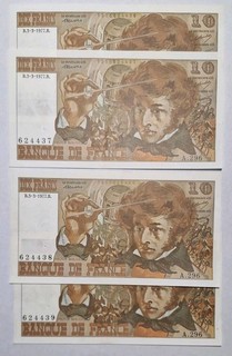4 Billets 10 Francs Berlioz Numéros Qui Se Suivent