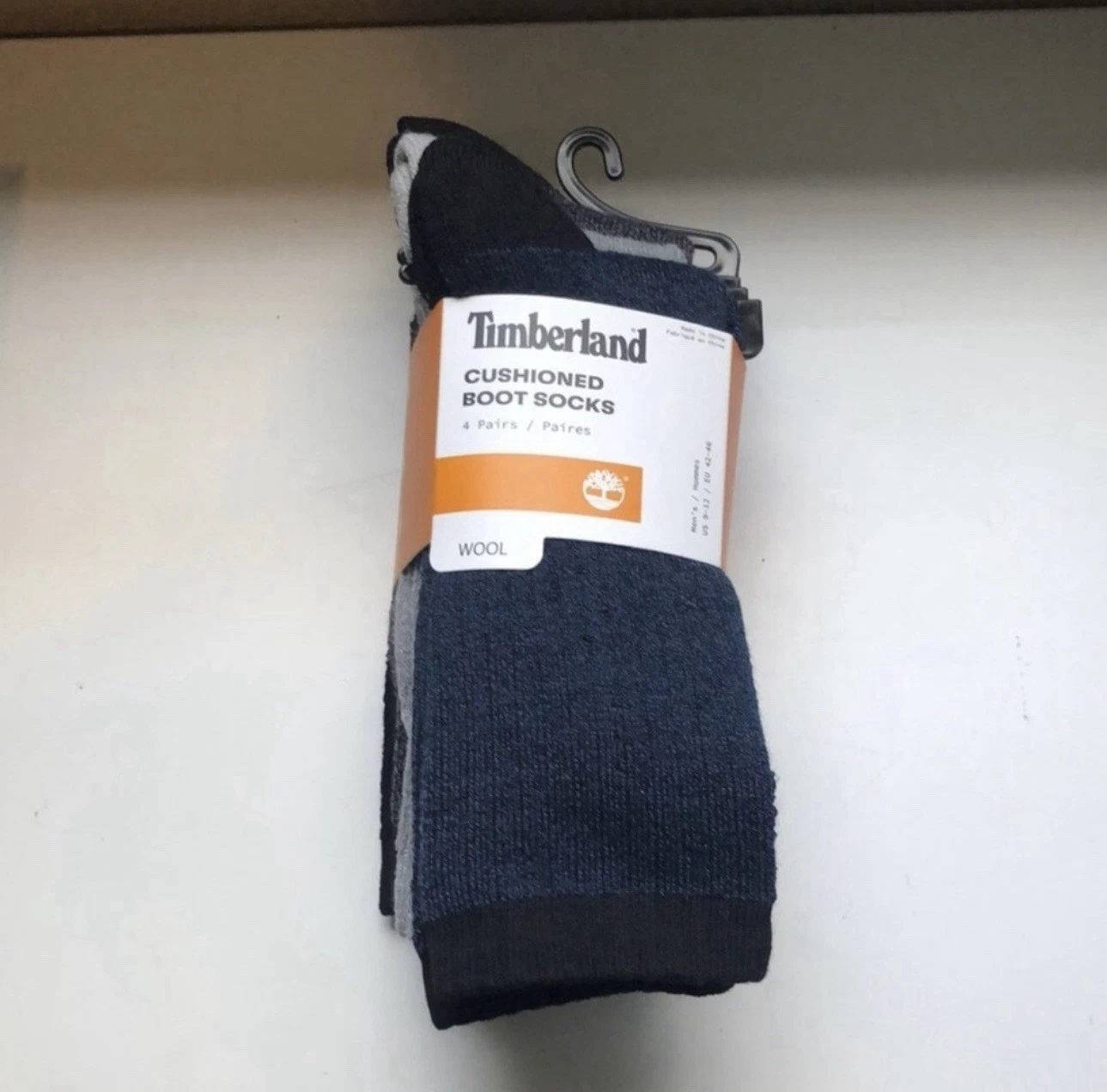 New Timberland Socks 4 Pair Men’s Multi Colored Wool Cushioned Casual Boot Socks