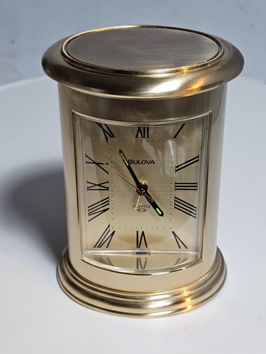 Vintage Bulova Brass Mantel Clock No. 4RE720 With Alarm MINT CONDITION - Picture 16 of 16