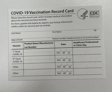 CDC COVID-19 Vaccination Blank Card Collector Use Only FREE SHIPPING