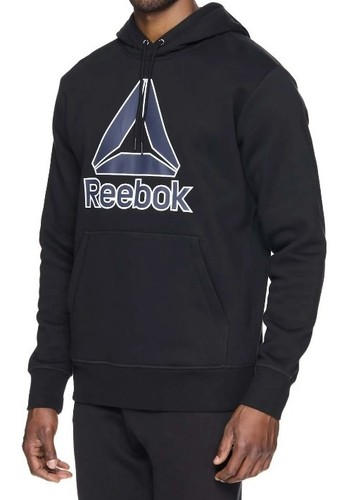Reebok Mens Delta Fleece Hoodie - Black Brand New w Tags - Picture 2 of 4