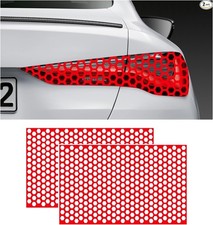 2PCS Car Rear Tail Light Lamp Stickers Honeycomb Type Decal, 18.9"  Color: Red