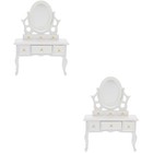 2pcs Mini House Dresser Decor Mini House Drawer Decor Accessories