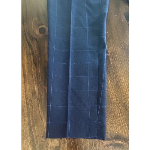 J. Crew Bowery 100% Wool Navy Blue Preppy Striped Dress Pants Men Size 32 W 30 L - Picture 2 of 6