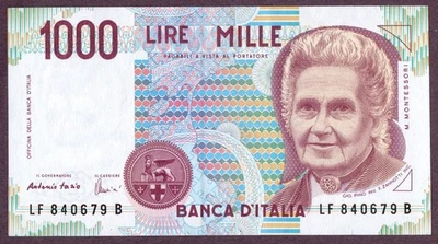 ITALIEN 1000 LIRE Banknote 1996 Zustand I UNC FDS S/N LF840679B P. 114c Bi58F - Bild 1 von 2