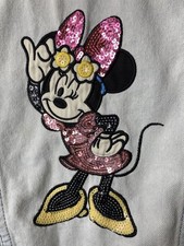Disney Girl s Minnie Mouse Sequin Denim Jean Jacket Size 5/6 Vacation Blingy