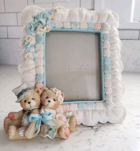 Vintage Cherished Teddies Wedding Picture Frame Shower Gift Bear Frame Keepsake