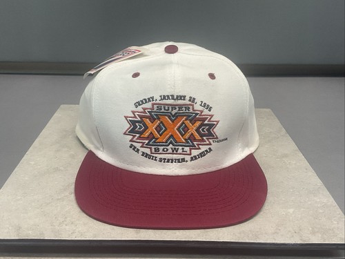 Vintage 1996 Super Bowl XXX Logo 7 Snapback Hat Cap Cowboys Steelers NWT - Picture 1 of 6