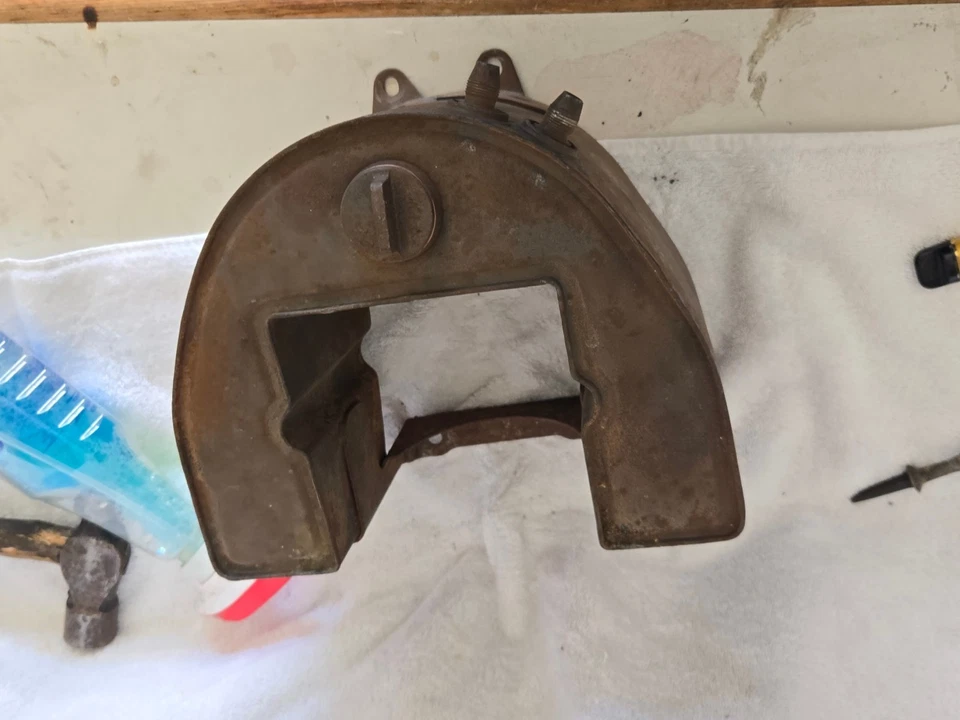 Harley Davidson Panhead FL FLH Duo Glide OEM tanque de aceite buen estado sin fugas Foto 3 de 4