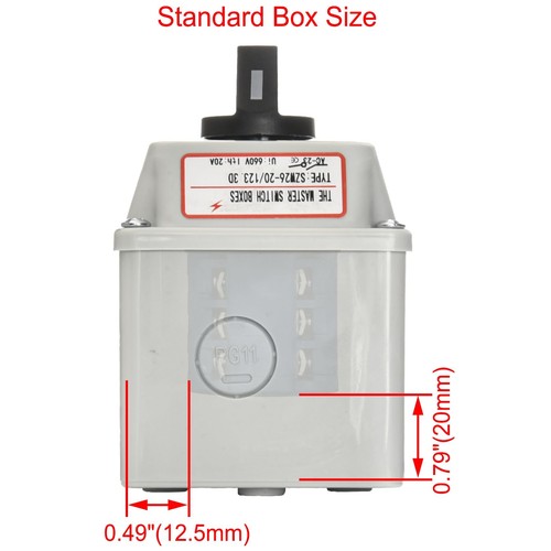 Universal Rotary Cam Selector Changeover Switch SZW26-20/123.3D 660V 20A 3 Po... - Picture 5 of 10