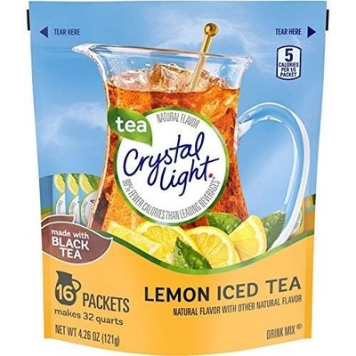 Crystal Light Lemon Iced Tea 16 Pitcher Packets Makes 32 Quarts -Pack of 2 - NEW