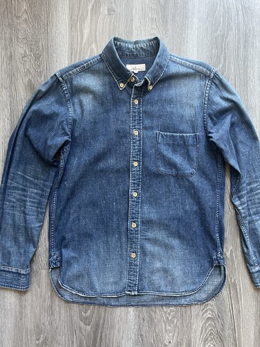 Japan Blue Jeans indigo denim button down shirt size M, made in Japan