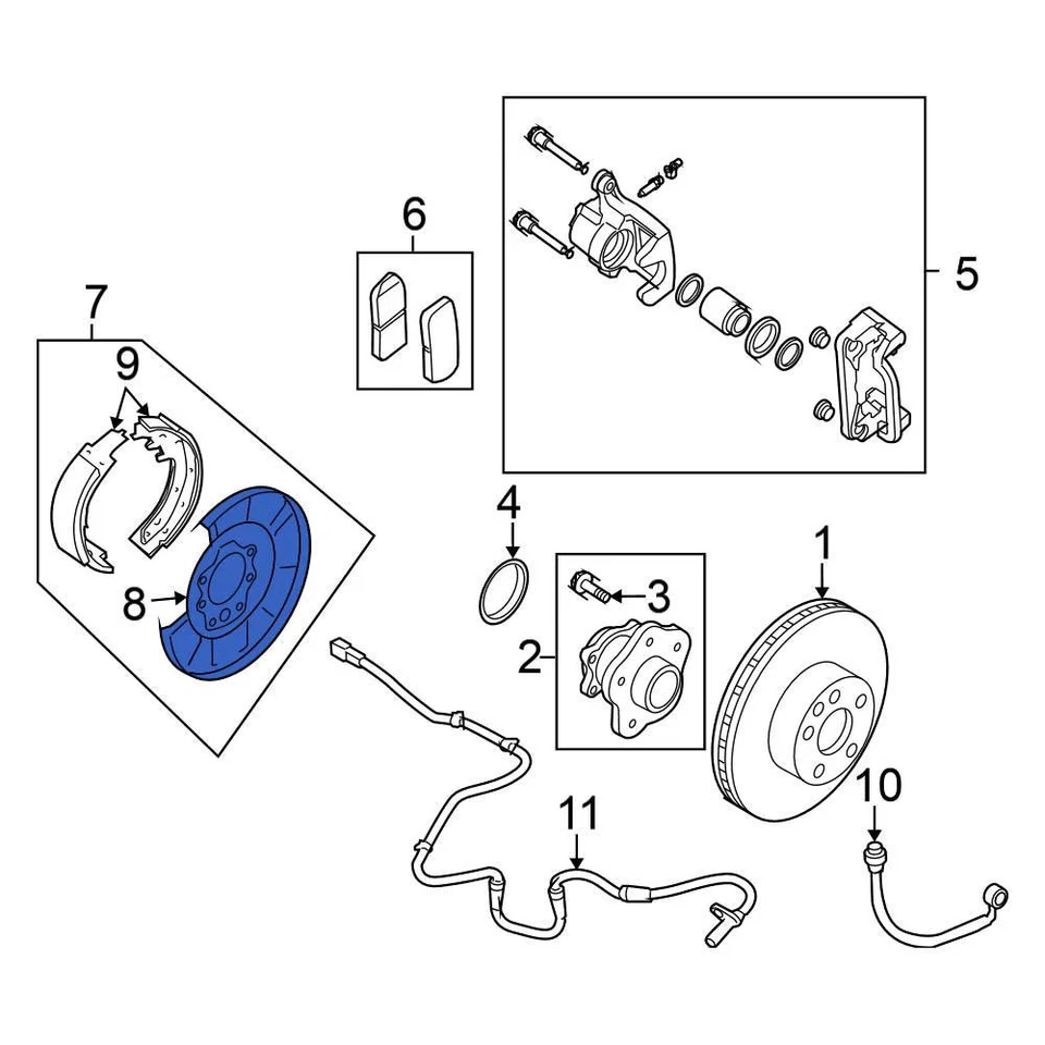 For Nissan Maxima 2009-2014 Nissan 44020EG010 Rear Right Brake Backing Plate Foto 2 de 4