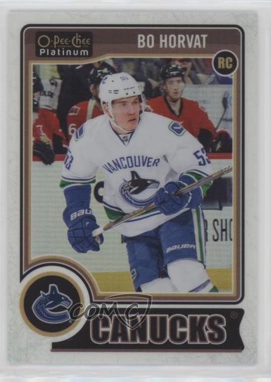 2014-15 O-Pee-Chee Platinum White Ice Bo Horvat (Stick in Both Hands) Rookie RC