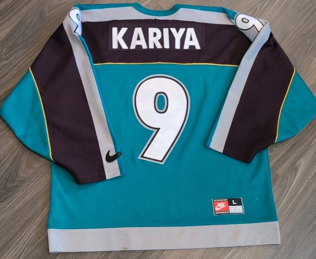 RARE VINTAGE PAUL KARIYA ANAHEIM MIGHTY DUCKS NIKE ALTERNATE