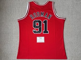 Dennis Rodman Sign Chicago Bulls Jerseys/ 97 98 Champs Last Dance/ Fanatics COA