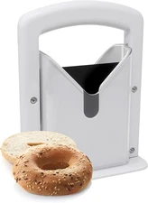 Bagel Slicer, Perfect for Bagels,Bagel Cutter Stainless Steel White, White 