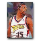 Latrell Sprewell Art Card Limited 33/50 Vela Signed (Golden State Warriors)