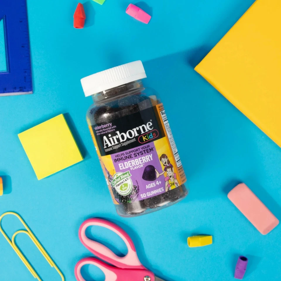 Suplemento multivitamínico Airborne Kids vitamina C e zinco suporte imunológico gomas - Imagem 3 de 4