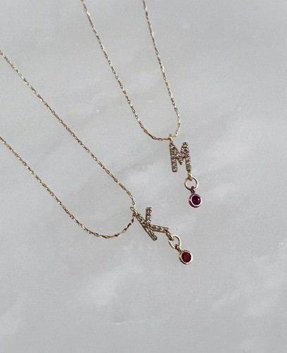 Tiny Initial Necklace Letter K Necklace Initial M Necklace Gold Initial Necklace - Foto 3 di 8