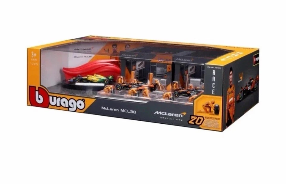 Burago Fórmula 1 Racing Pit Lane Paddock Set 1:43 Mclaren Foto 4 de 4