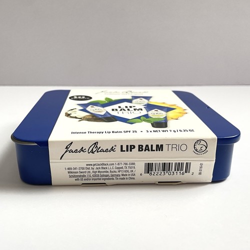 Jack Black Lip Balm Trio Intense Therapy SPF25 Tin Set 3x - Picture 3 of 11