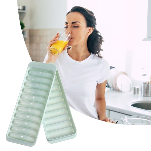 2pcs Strip Shaped Ice Maker Mold with Cover Lid Ice Cube Maker Tray Ice Mould - Imagen 3 de 15
